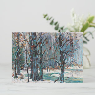 Schöne Winterszene mit Blues und Grautönen Feiertagskarte