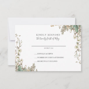 Schöne winzige Blumen Whimsical Wedding RSVP