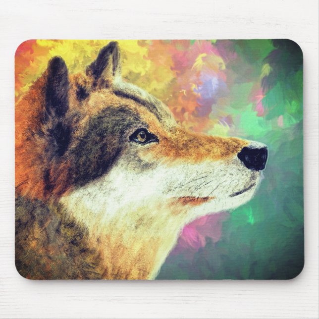 Schöne Wolf Kunst Mousepad (Vorne)