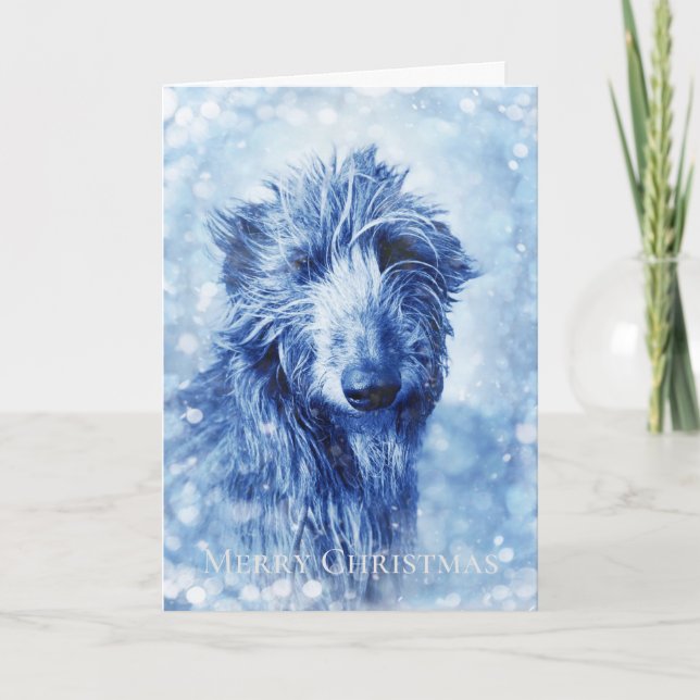 Schöne Wolfhound Deerhound Weihnachtskarte Feiertagskarte (Vorderseite)