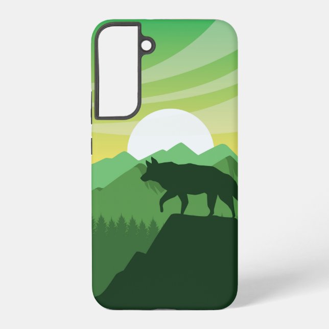 Schöne Wolfszene Samsung Galaxy Hülle (Rückseite)