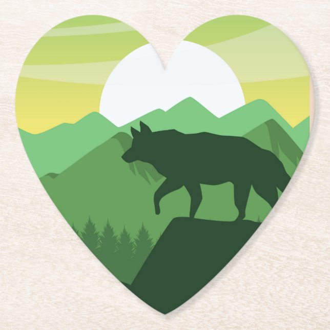 Schöne Wolfszene Untersetzer (Vorderseite)