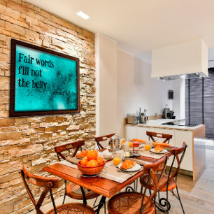 Schöne Worte füllen die Motivationsküche ironisch  Poster