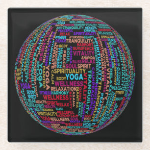 Schöne Yoga Wellness & Harmonie Globe Glasuntersetzer