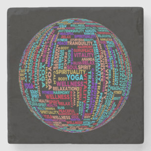 Schöne Yoga Wellness & Harmonie Globe Steinuntersetzer