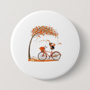 Schöne Yorkie im Herbst lustiger Hundefahrrad Button