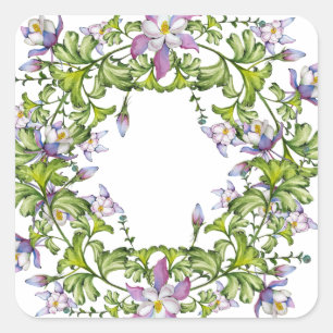 Schöne, zarte Blume Quadratischer Aufkleber
