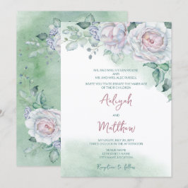 Schöne, zarte Rose Einladung