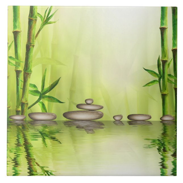 Schöne Zen Relaxation Wellness-Center Illustration Fliese (Vorderseite)