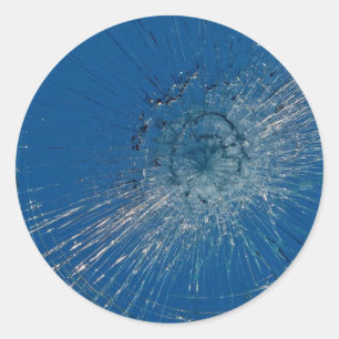Schöne zerbrochene Glas Runder Aufkleber