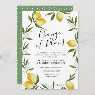 schöne Zitronenblätterung aufgeschoben Hochzeitska Einladung