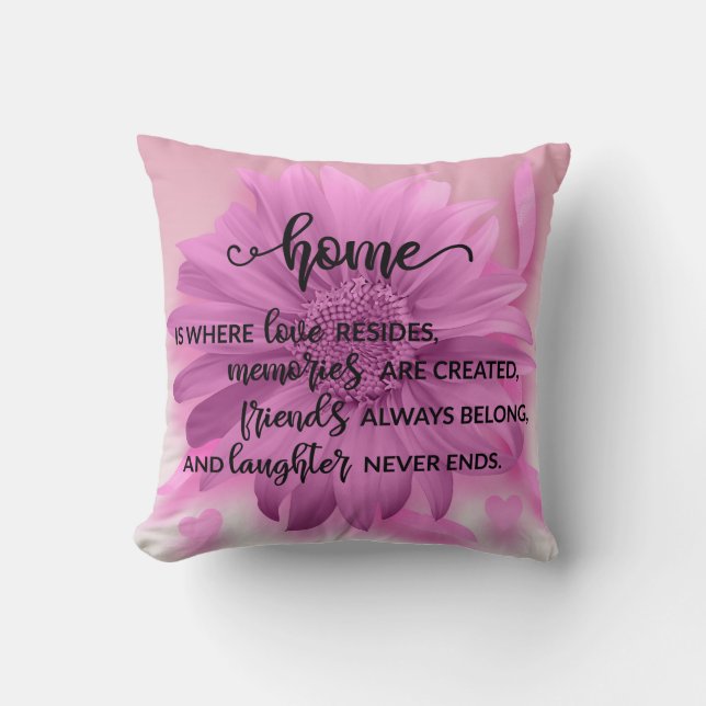 Schöne ZUHAUSE mit Blumenbeeten... Kissen (Vorderseite)