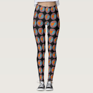 Schöne zwei Herzen auf schwarzem Hintergrund Leggings