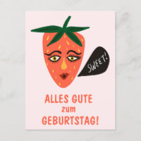 schönen Geburtstag Alles Gute lustig süße Erdbeere