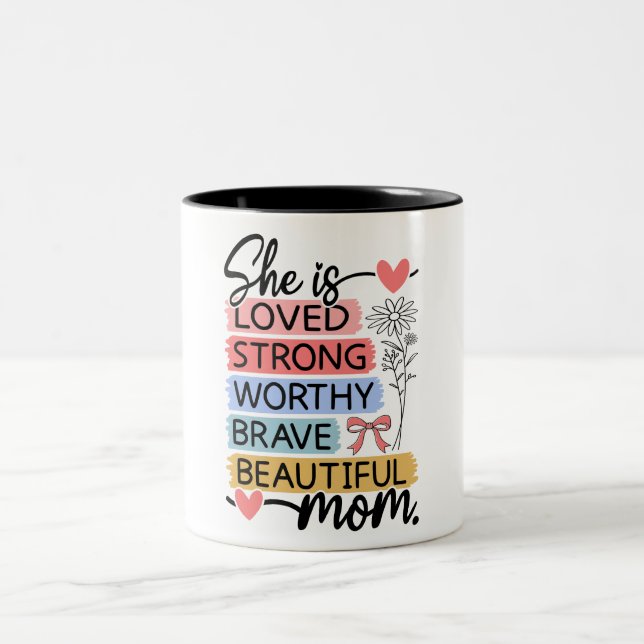 Schönen glücklichen Muttertag Mutter Zweifarbige Tasse (Mittel)