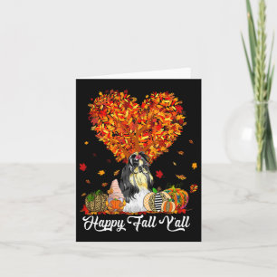 Schönen Herbst euch allen Lustiger Shih Tzu Herbst Karte