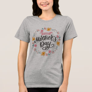 Schönen Muttertag Elegant Handlettering Pastell. Tri-Blend Shirt