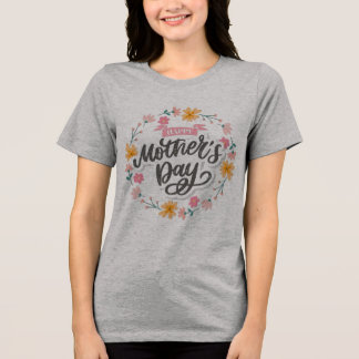 Schönen Muttertag Elegant Handlettering Pastell. Tri-Blend Shirt