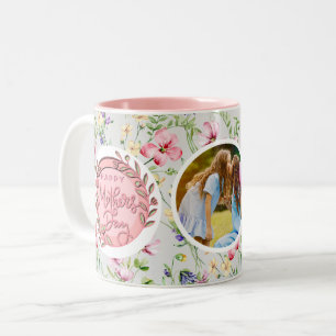 Schönen Muttertag Elegante moderne Foto Zweifarbige Tasse