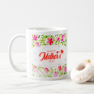 Schönen Muttertag Elegante rosa Wasserfarbe floral Kaffeetasse