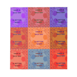 Schönen Tag & bessere Nacht Pop Art Druck Notizblock