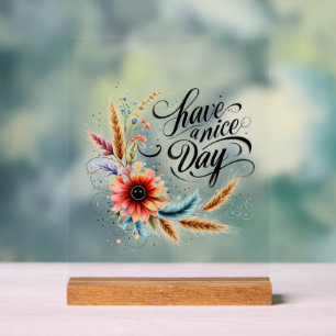 Schönen Tag floral Acrylschild