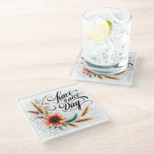 Schönen Tag floral Glasuntersetzer