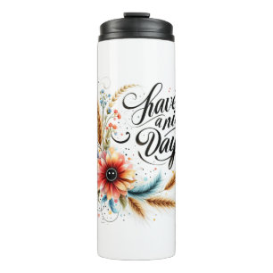 Schönen Tag floral Thermosbecher