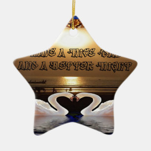 Schönen Tag und eine schöne Nacht.silber Keramik Ornament