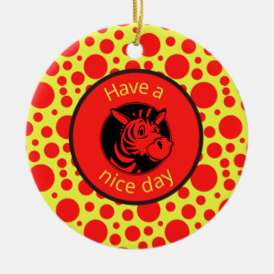Schönen Tag! Zebra-Ornament Keramik Ornament