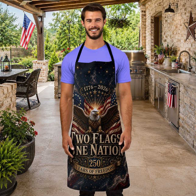 Schöner 4. Juli BBQ Zwei Flaggen Eine Nation Schürze (Von Creator hochgeladen)
