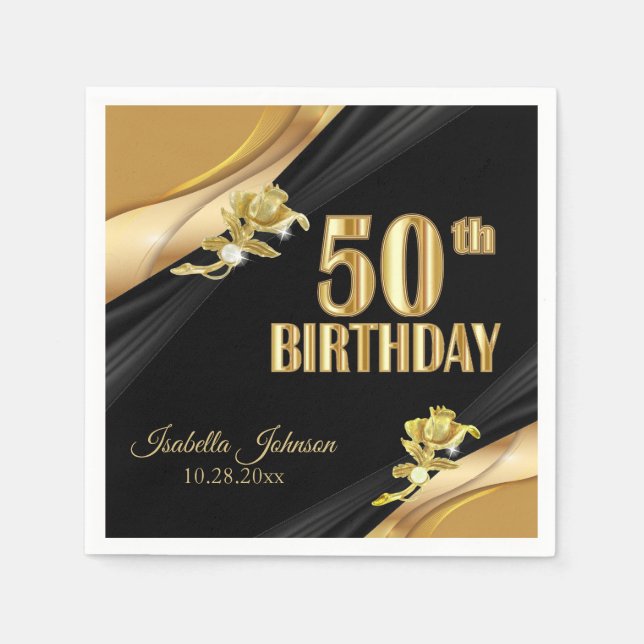 Schöner 50. Geburtstag Serviette (Vorderseite)