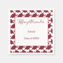 Schöner Abschluss aus Weiß und Burgund Serviette