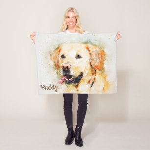 Schöner Abstrakter Gelber Labrador Fleecedecke