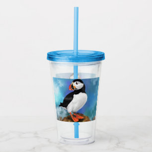 Schöner Acrylic Tumbler Atlantic Puffin Bird Acryltrinkbecher
