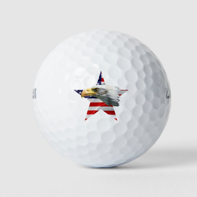 Schöner Adler, die amerikanische Flagge, Patriotik Golfball (Vorderseite)