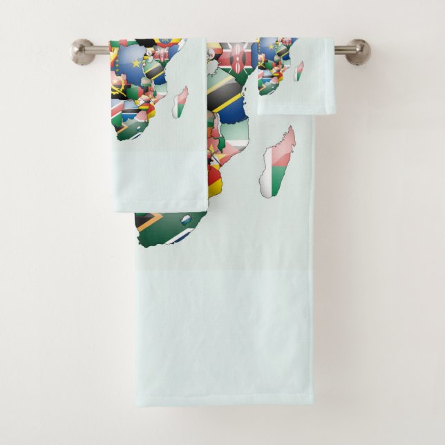 Schöner afrikanischer Kontinent - farbenfrohe Kart Badhandtuch Set (Insitu)