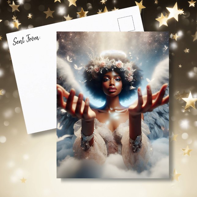 Schöner afroamerikanischer Angel Ethereal Postkarte (Von Creator hochgeladen)
