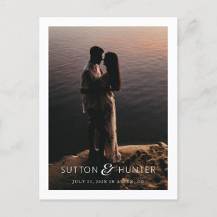 Schöner Ampersand Modernes Foto Save the Date Postkarte