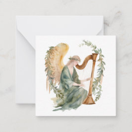 Schöner Angel Wild Harfe Wasserfarbe Mitteilungskarte