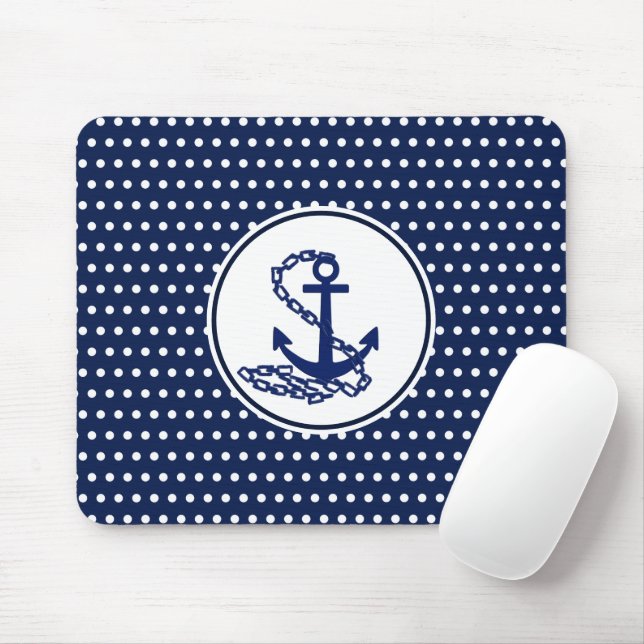 Schöner Ankerstil, blau-weiß und maritim Mousepad (Mit Mouse)