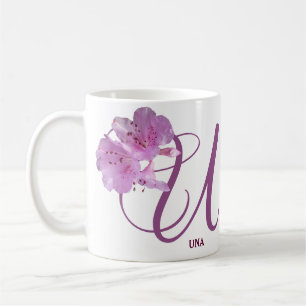 Schöner, anpassbarer Una-Name hübsch rosa Blütenbl Kaffeetasse