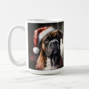 SCHÖNER AQUARELL-BOXERHUND WEIHNACHTEN KAFFEETASSE