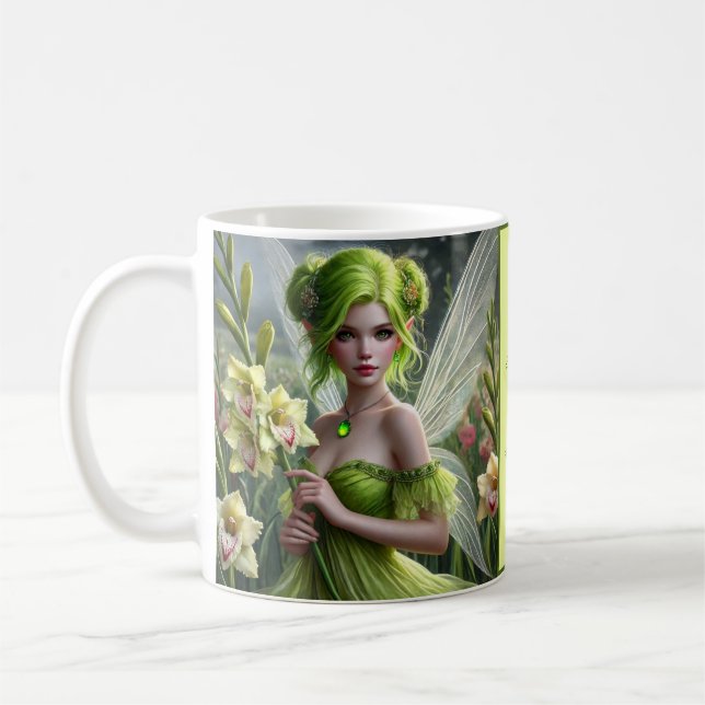 Schöner August Fairy in Gladioli Kaffeetasse (Links)