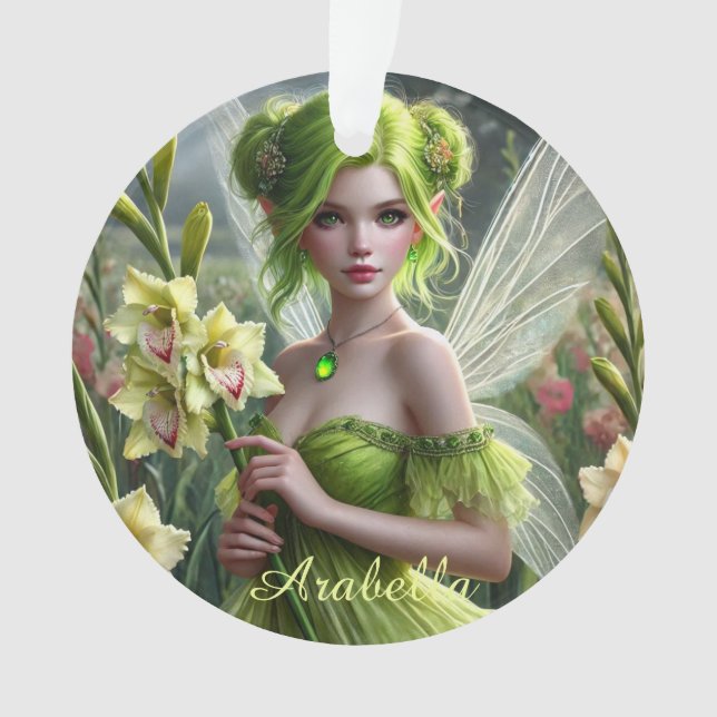 Schöner August Fairy in Gladioli Ornament (Vorderseite)