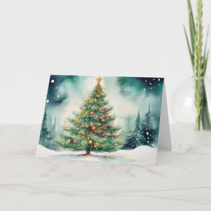 Schöner Außen-Christmasbaum mit personalisiertem T Karte