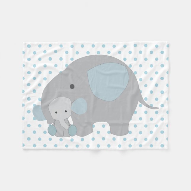 Schöner Baby-Blau-Elefant Fleecedecke (Vorderseite (Horizontal))