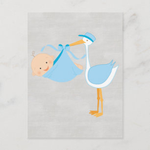 Schöner Baby Blue Stork, ein Junge! Postkarte
