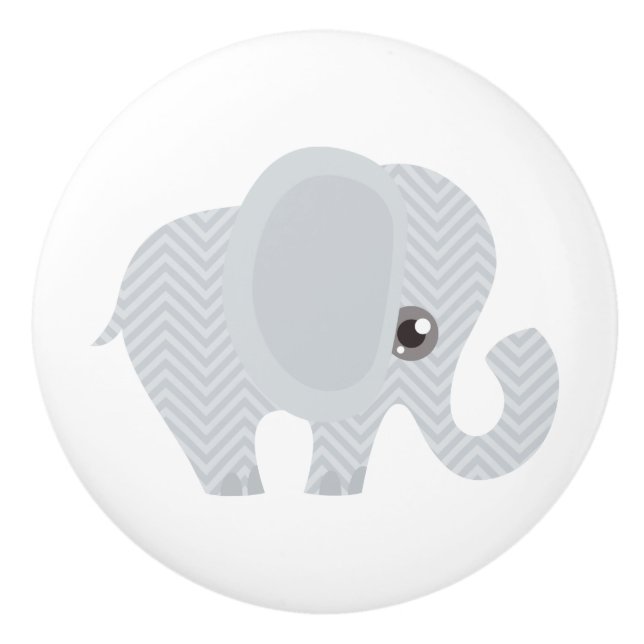 Schöner Baby-Person-Elefant Keramikknauf (Vorderseite)