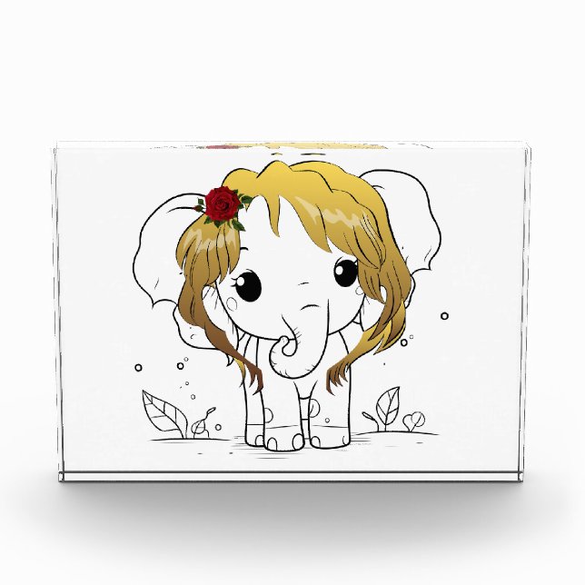 Schöner Babyelefone mit gelbem Haar Fotoblock (Vorderseite)